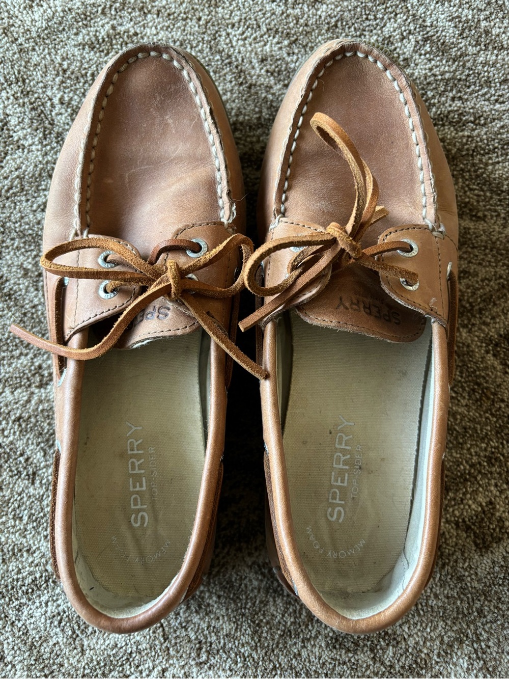 Sperry Tan Leather women’s Boat Shoes - Classic Moc with memory foam!